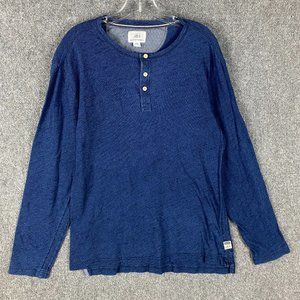 Surf Side Supply Henley Shirt Men's Large Blue 100% Cotton Causal L